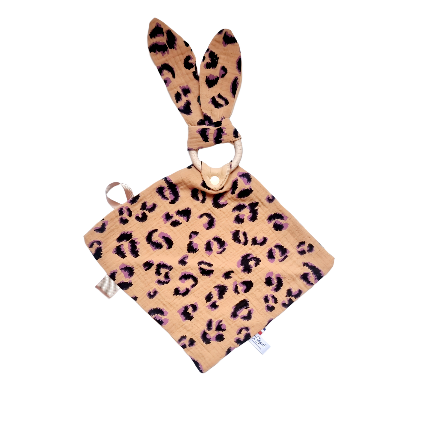 peluche-lapin-plat-imprime-leopard-marron