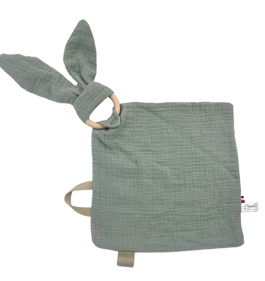 Doudou Lange - Lapin Vert